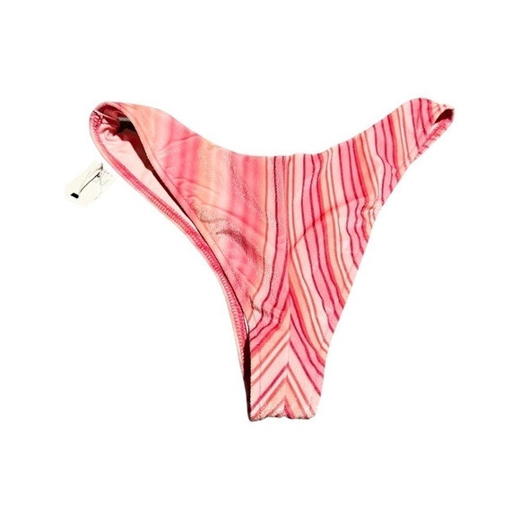 NWT REVOLVE FRANKIE'S BIKINIS Katarina Velvet Cheeky Bikini Bottom Pink Size M - Picture 2 of 5
